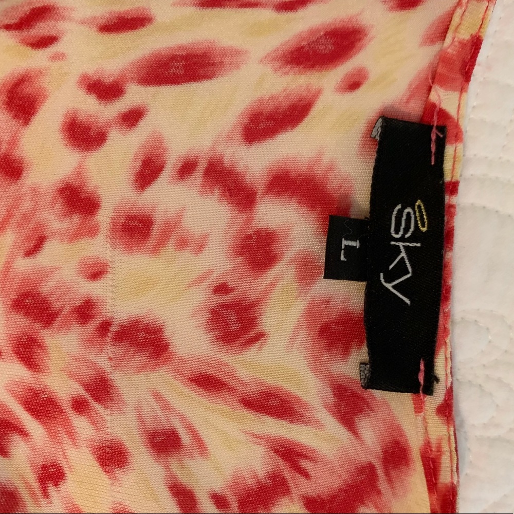 Sky brand pink leopard jeweled dress large - Picture 3 of 4